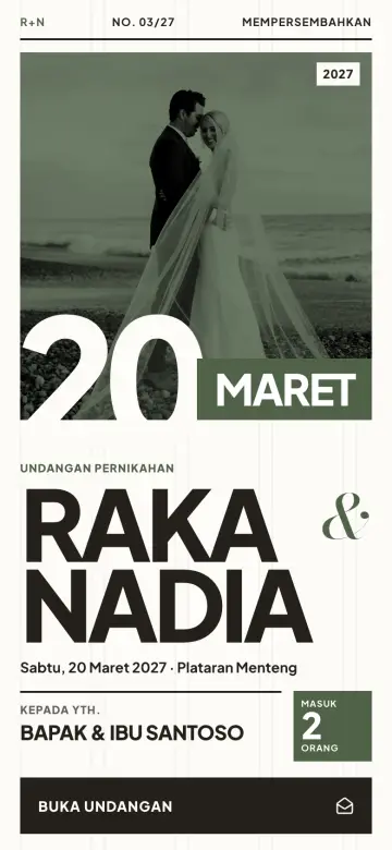 Contoh undangan digital tipografi: template Poster dengan huruf besar